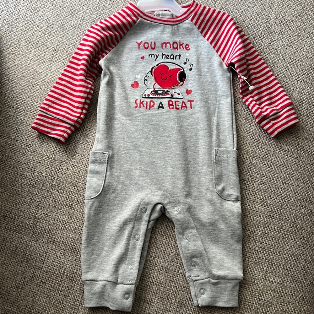 3-6M Valentine's Day Baby Onesie